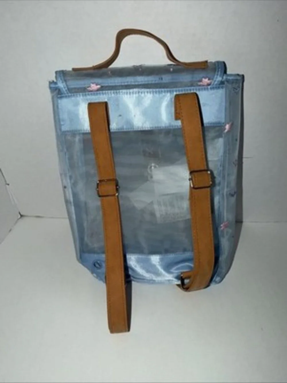 Disney Store Frozen 2 swim bag featuring a sheer mesh design and pink embroidery